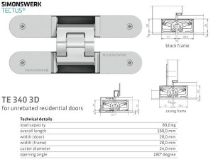 SIMONSWERK TE340-3D隱藏式鉸鍊