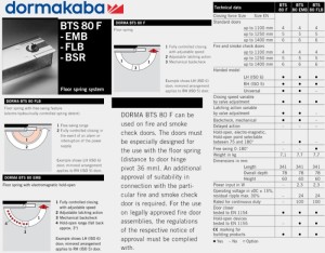 DORMA BTS-80F,BTS-EMB,BTS-FLB防火地鉸鏈