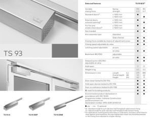 DORMAKABA TS-93G,B EN2-5,5-7滑軌式門弓器