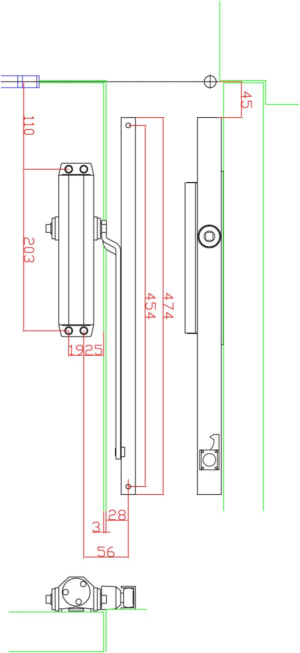 Ryobi D1552T-D1555T 滑軌式門弓器