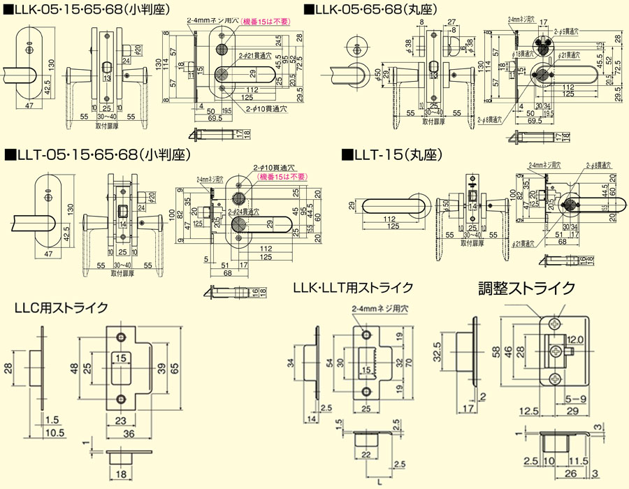 LLC・LLK・LLT木門鎖