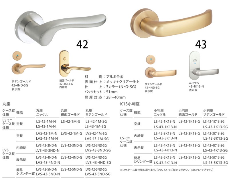 GIKEN 42,43 木門把手樣式