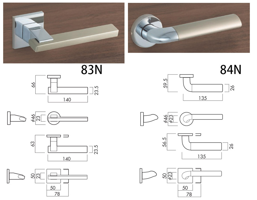 GIKEN 83N,84N木門把手樣式