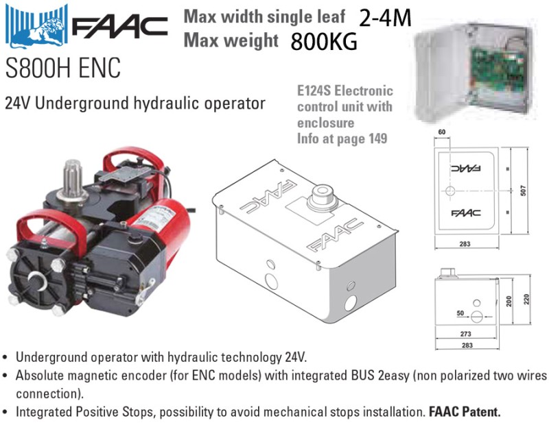 FAAC 800電動開門機-地鉸鍊