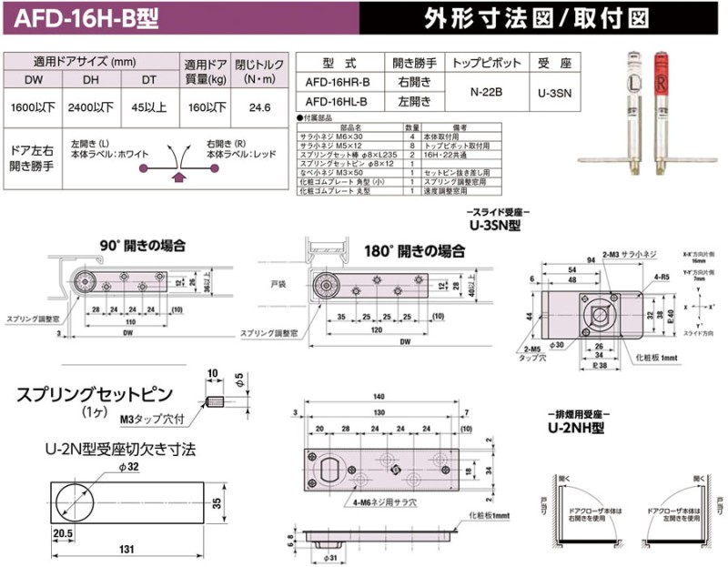 NITTO AFD-16KH-B L型鉸鍊