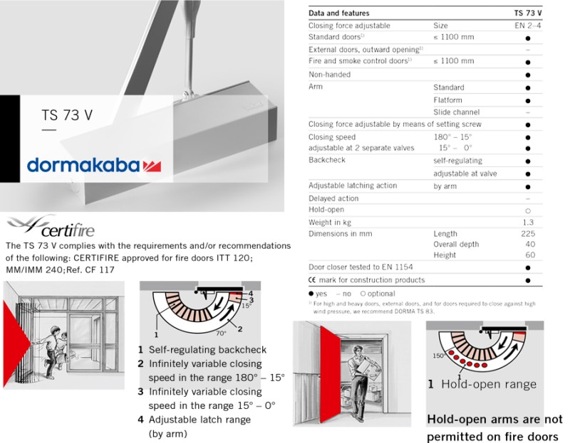 DORMAKABA TS-73V EN2-4門弓器